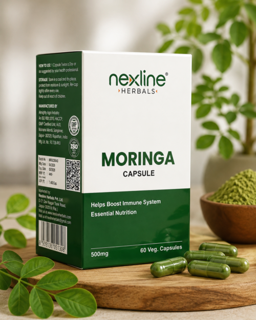 Nexline Herbals Moringa Capsules – 500mg | 60 Veg Capsules